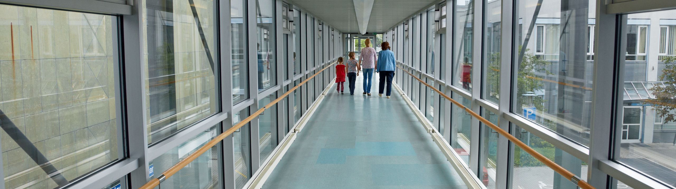 family walking out of hospital